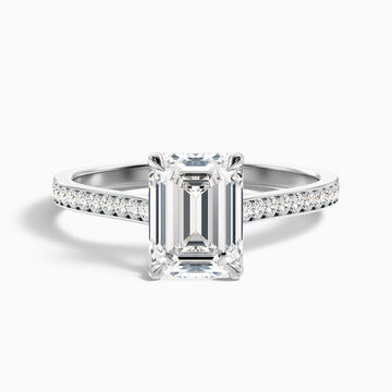 Bethany Emerald Side Stone Channel Set Moissanite Ring