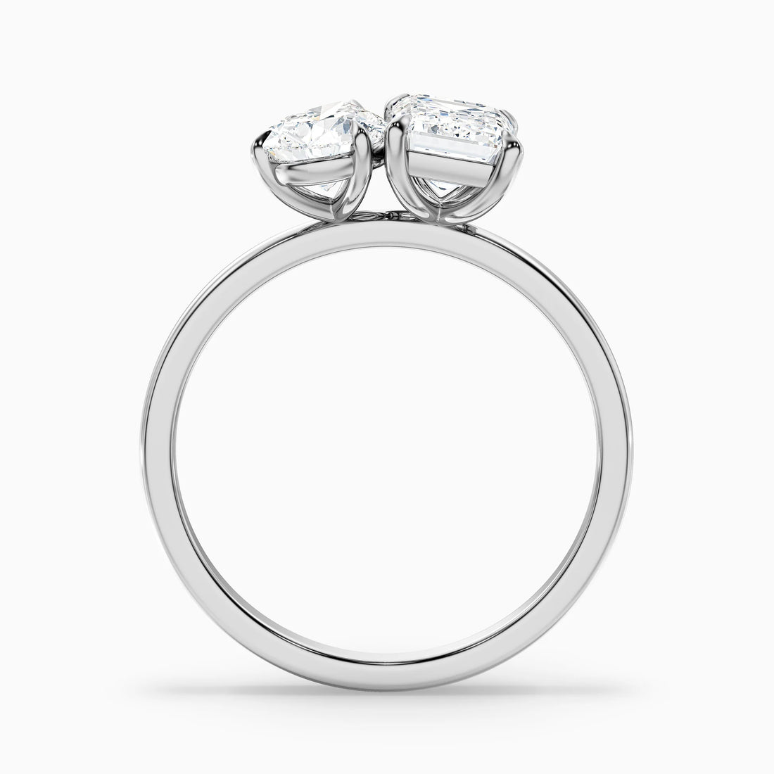 Cecelia Toi Et Moi Moissanite Ring With Pear And Emerald Cut Diamonds
