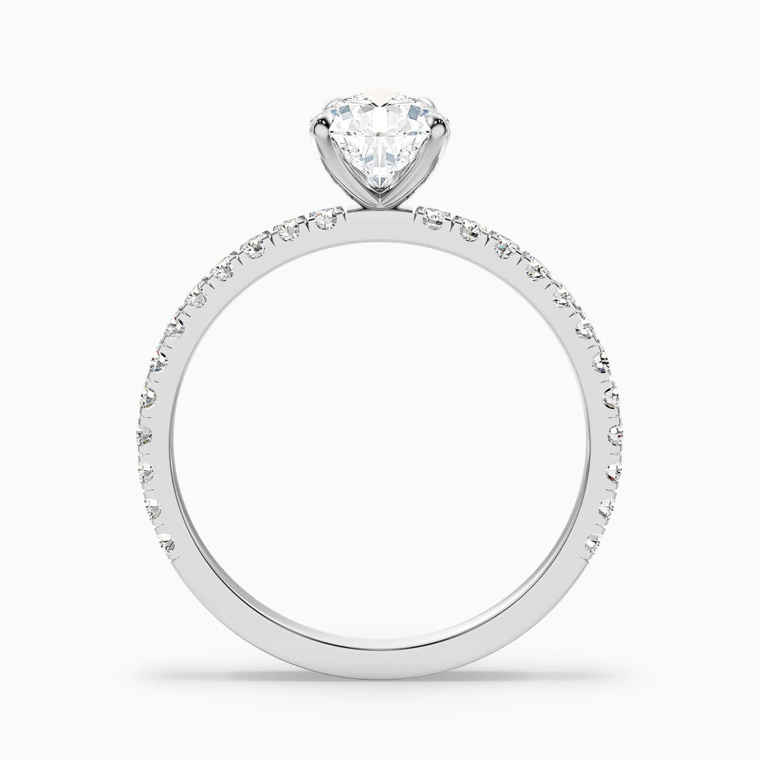 Clarita Pear Side Stone Pave Lab Grown Diamond Ring